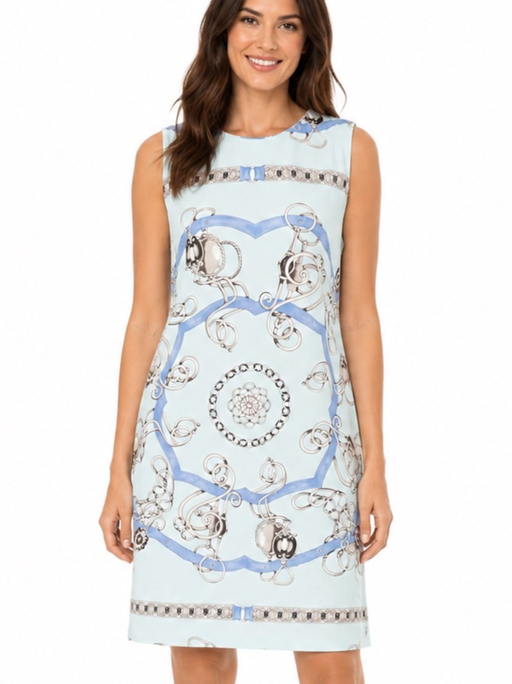 J McLaughlin Sophia Dress M Aqua Equestrian Catalina Cloth